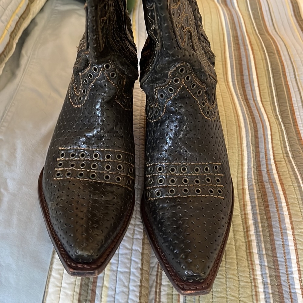 Frye Perforated Grommet Daisy Duke Boots